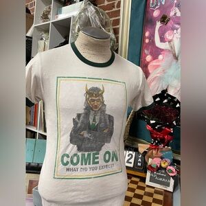 Marvel President Loki White T-Shirt Ringer Size